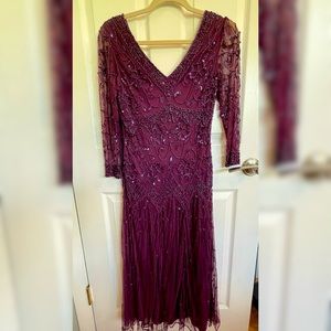 Pisarro Nights Purple Beaded Gown
